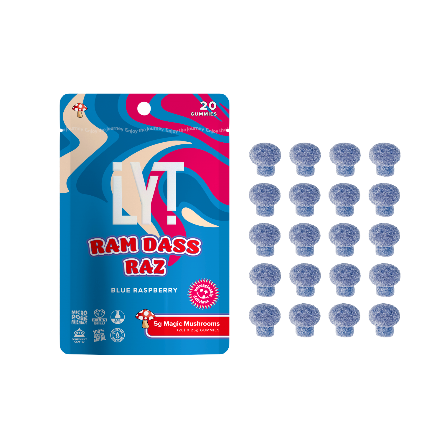 Lyt Magic Mushroom Blue Raspberry Gummy 5G