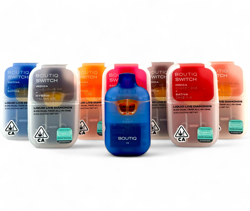 (2g Boutiq Dual Switch Disposable) Indica Hybrid Sativa (Dual Flavor)